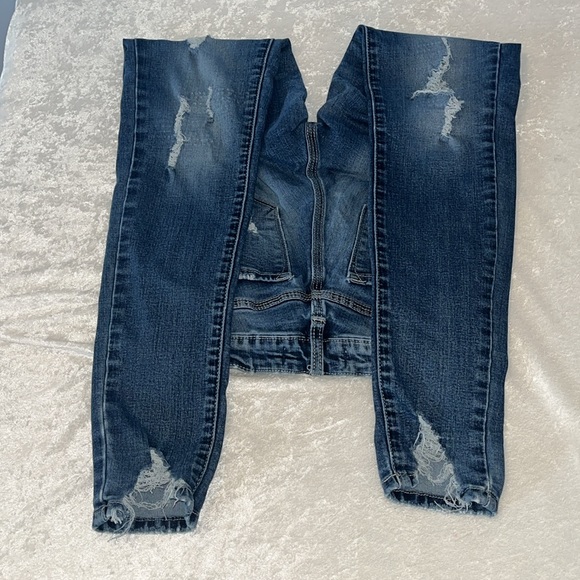 Distressed Midrise Kancan Buttonfly Skinny   Jeans sz 3/25 - Picture 2 of 5
